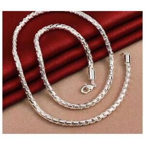 Round box chain - Necklace - Silver - 4mm / 18"